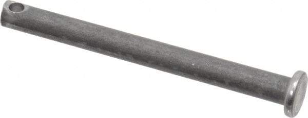 Made in USA - 3/16" Pin Diam, 2" OAL, Standard Clevis Pin - 3/32" Hole, 1-29/32" Usable Length, Uncoated Steel - All Tool & Supply