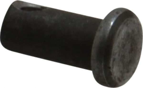 Made in USA - 1/4" Pin Diam, 1/2" OAL, Standard Clevis Pin - 3/32" Hole, 13/32" Usable Length, Uncoated Steel - All Tool & Supply