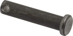 Made in USA - 1/4" Pin Diam, 1-1/8" OAL, Standard Clevis Pin - 3/32" Hole, 1-1/32" Usable Length, Uncoated Steel - All Tool & Supply