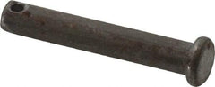 Made in USA - 1/4" Pin Diam, 1-1/2" OAL, Standard Clevis Pin - 3/32" Hole, 1-13/32" Usable Length, Uncoated Steel - All Tool & Supply