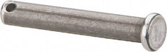 Made in USA - 1/4" Pin Diam, 1-5/8" OAL, Standard Clevis Pin - 3/32" Hole, 1-17/32" Usable Length, Uncoated Steel - All Tool & Supply