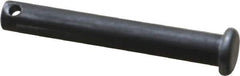 Made in USA - 1/4" Pin Diam, 1-3/4" OAL, Standard Clevis Pin - 3/32" Hole, 1-21/32" Usable Length, Uncoated Steel - All Tool & Supply