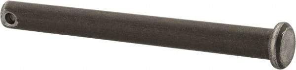 Made in USA - 1/4" Pin Diam, 2-1/2" OAL, Standard Clevis Pin - 3/32" Hole, 2-13/32" Usable Length, Uncoated Steel - All Tool & Supply