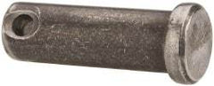 Made in USA - 7/16" Pin Diam, 1-1/4" OAL, Standard Clevis Pin - 5/32" Hole, 1-3/32" Usable Length, Uncoated Steel - All Tool & Supply