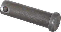 Made in USA - 7/16" Pin Diam, 1-1/2" OAL, Standard Clevis Pin - 5/32" Hole, 1-11/32" Usable Length, Uncoated Steel - All Tool & Supply