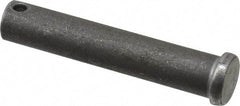 Made in USA - 1/2" Pin Diam, 2-5/8" OAL, Standard Clevis Pin - 5/32" Hole, 2-15/32" Usable Length, Uncoated Steel - All Tool & Supply