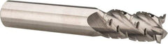 Accupro - 1/2" Diam, 1" LOC, 4 Flute Solid Carbide Roughing & Finishing Square End Mill - Uncoated, 3" OAL, 1/2" Shank Diam, Straight Shank, 40° Helix, Centercutting, Regular Length - All Tool & Supply