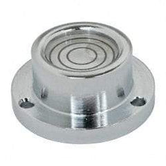 Geier & Bluhm, Inc. - 1 Inch Base Diameter x 0.44 Inch Overall Height, 3 Circles, Brass Bull's Eye Circular Level - 0.218 Inch Vial Diameter, 1/2 Inch Inner Diameter, 0.093 Inch Mounting Hole Diameter, 30 min Sensitivity, -40 to 160°F - All Tool & Supply