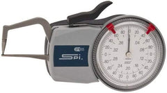 SPI - 0.4 Inch Max Measurement, 0.0002 Inch Graduation, Outside Dial Caliper Gage - 1.37 Inch Leg Length, 0.0008 Inch Accuracy - All Tool & Supply