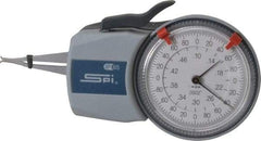 SPI - 0.1 to 1/2" Inside Dial Caliper Gage - 0.0002" Graduation, 0.0008" Accuracy, 1.37" Leg Length, 0.027" Deep x 0.02" Wide Groove, Chisel Contact Points - All Tool & Supply