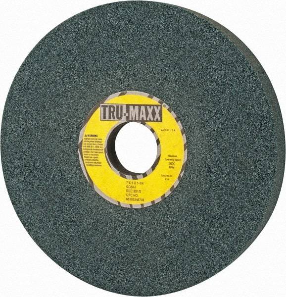 Tru-Maxx - 7" Diam x 1-1/4" Hole x 1" Thick, I Hardness, 80 Grit Surface Grinding Wheel - Silicon Carbide, Type 5, Medium Grade, 3,600 Max RPM, Vitrified Bond, One-Side Recess - All Tool & Supply