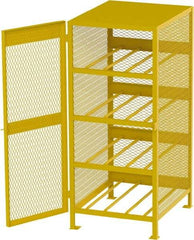 Jamco - 4 Shelf Gas Cylinder Storage Cabinet - Steel, 33" Wide x 38" Deep x 70" High, Safety Yellow - All Tool & Supply