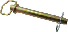 Made in USA - 1" Pin Diam, 8" Long, Zinc Plated Steel Pull Ring Hitch Pin - 7" Usable Length - All Tool & Supply