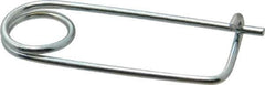 Made in USA - 1-11/16" Usable Length Spring Steel Standard Safety Pin - 2-3/4" OAL, 0.091" Wire Diam, 5/8" Inside Clearance, Zinc-Plated - All Tool & Supply