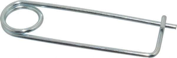 Made in USA - 2-13/16" Usable Length Spring Steel Standard Safety Pin - 4-3/8" OAL, 0.12" Wire Diam, 13/16" Inside Clearance, Zinc-Plated - All Tool & Supply