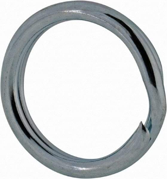 Made in USA - 0.382" ID, 0.484" OD, 0.074" Thick, Split Ring - Grade 2 Spring Steel, Zinc-Plated Finish - All Tool & Supply