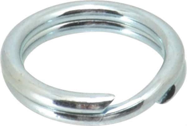 Made in USA - 0.46" ID, 0.604" OD, 0.105" Thick, Split Ring - Grade 2 Spring Steel, Zinc-Plated Finish - All Tool & Supply