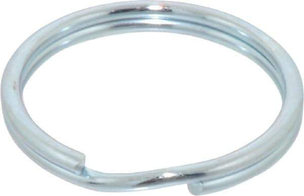 Made in USA - 1.06" ID, 1-1/4" OD, 0.13" Thick, Split Ring - Grade 2 Spring Steel, Zinc-Plated Finish - All Tool & Supply