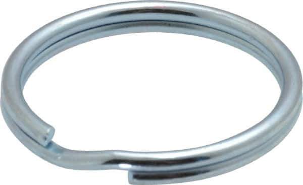 Made in USA - 1.159" ID, 1-3/8" OD, 0.142" Thick, Split Ring - Grade 2 Spring Steel, Zinc-Plated Finish - All Tool & Supply