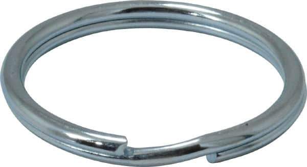 Made in USA - 1.264" ID, 1.48" OD, 0.142" Thick, Split Ring - Grade 2 Spring Steel, Zinc-Plated Finish - All Tool & Supply