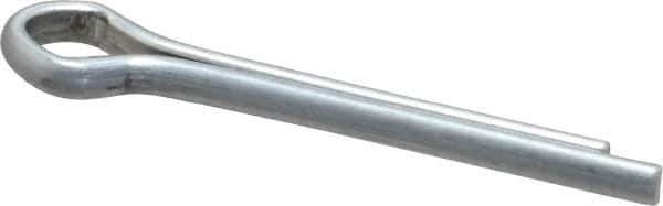 Made in USA - 1/8" Diam x 1" Long Extended Prong Cotter Pin - Grade 2, Zinc-Plated, Steel - All Tool & Supply