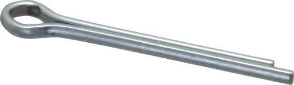 Made in USA - 1/8" Diam x 1-1/4" Long Extended Prong Cotter Pin - Grade 2, Zinc-Plated, Steel - All Tool & Supply