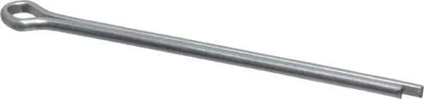 Made in USA - 1/8" Diam x 2-1/2" Long Extended Prong Cotter Pin - Grade 2, Zinc-Plated, Steel - All Tool & Supply