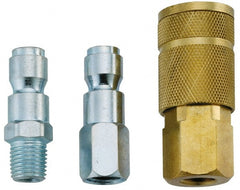 Value Collection - 3 Piece 1/4" Body 1/4 NPT 145 psi Tru-Flate Automotive Pneumatic Coupling Plug Set - All Tool & Supply