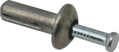 Powers Fasteners - 1/4" Diam, 1/4" Drill, 3/4" OAL, 1-1/8" Min Embedment Hammer Drive Concrete Anchor - Steel (Drive Pin)/Zamac Alloy (Body), Zinc-Plated Finish, Mushroom Head - All Tool & Supply