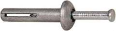 Powers Fasteners - 1/4" Diam, 1/4" Drill, 1-1/4" OAL, 1-7/8" Min Embedment Hammer Drive Concrete Anchor - Steel (Drive Pin)/Zamac Alloy (Body), Zinc-Plated Finish, Mushroom Head - All Tool & Supply