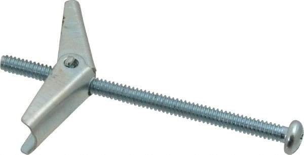 Powers Fasteners - 3/16" Screw, 3/16" Diam, 3" Long, Toggle Bolt Drywall & Hollow Wall Anchor - 1/2" Drill, Zinc Plated, Steel, Grade Zamac 7, Use in Drywall & Wallboard - All Tool & Supply