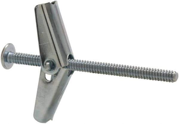 Powers Fasteners - 1/8" Screw, 1/8" Diam, 2" Long, Toggle Bolt Drywall & Hollow Wall Anchor - 3/8" Drill, Zinc Plated, Steel, Grade Zamac 7, Use in Drywall & Wallboard - All Tool & Supply