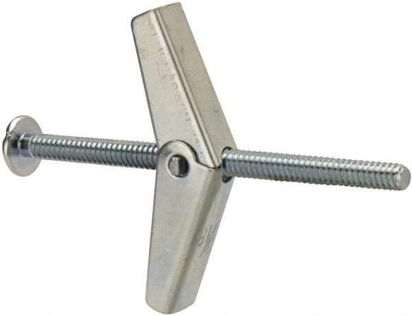 Powers Fasteners - 3/16" Screw, 3/16" Diam, 3" Long, Toggle Bolt Drywall & Hollow Wall Anchor - 1/2" Drill, Zinc Plated, Steel, Grade Zamac 7, Use in Drywall & Wallboard - All Tool & Supply