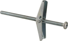 Powers Fasteners - 3/16" Screw, 3/16" Diam, 4" Long, Toggle Bolt Drywall & Hollow Wall Anchor - 1/2" Drill, Zinc Plated, Steel, Grade Zamac 7, Use in Drywall & Wallboard - All Tool & Supply