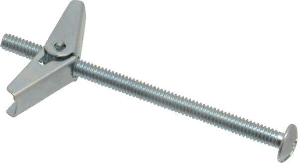 Powers Fasteners - 1/4" Screw, 1/4" Diam, 4" Long, Toggle Bolt Drywall & Hollow Wall Anchor - 5/8" Drill, Zinc Plated, Steel, Grade Zamac 7, Use in Drywall & Wallboard - All Tool & Supply