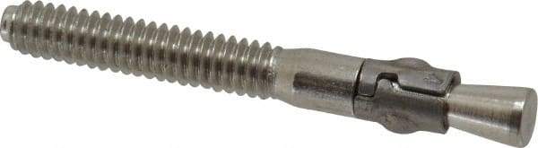 Powers Fasteners - 1/4" Diam, 1/4" Drill, 2-1/4" OAL, 7/8" Min Embedment Wedge Expansion Concrete Anchor - 304 Stainless Steel, Hex Nut Head, Hex Drive, 1-1/4" Thread Length - All Tool & Supply