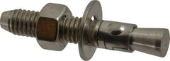 Powers Fasteners - 3/8" Diam, 3/8" Drill, 2-1/4" OAL, 1-1/4" Min Embedment Wedge Expansion Concrete Anchor - 304 Stainless Steel, Hex Nut Head, Hex Drive, 1-1/4" Thread Length - All Tool & Supply