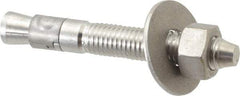 Powers Fasteners - 5/8" Diam, 5/8" Drill, 4-1/2" OAL, Wedge Expansion Concrete Anchor - 304 Stainless Steel, Hex Nut Head, Hex Drive, 3" Thread Length - All Tool & Supply