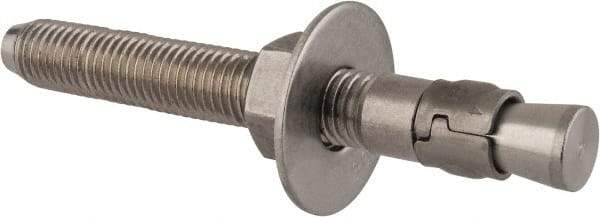 Powers Fasteners - 3/4" Diam, 3/4" Drill, 6-1/4" OAL, Wedge Expansion Concrete Anchor - 304 Stainless Steel, Hex Nut Head, Hex Drive, 4-3/8" Thread Length - All Tool & Supply