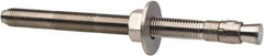 Powers Fasteners - 3/4" Diam, 3/4" Drill, 10" OAL, 1-1/8" Min Embedment Wedge Expansion Concrete Anchor - 304 Stainless Steel, Hex Nut Head, Hex Drive, 8-1/8" Thread Length - All Tool & Supply