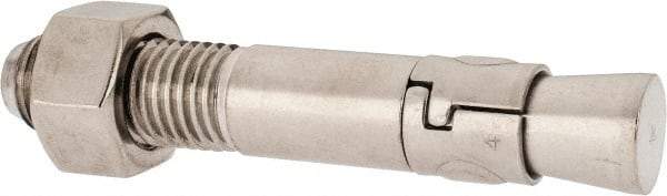 Powers Fasteners - 1" Diam, 1" Drill, 6" OAL, 1-5/8" Min Embedment Wedge Expansion Concrete Anchor - 304 Stainless Steel, Hex Nut Head, Hex Drive, 2-3/8" Thread Length - All Tool & Supply