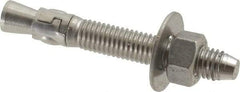 Powers Fasteners - 1/2" Diam, 1/2" Drill, 3-3/4" OAL, Wedge Expansion Concrete Anchor - 316 Stainless Steel, Hex Nut Head, Hex Drive, 2-3/8" Thread Length - All Tool & Supply