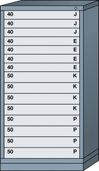 Eye Level-Standard Cabinet - 15 Drawers - 30 x 28-1/4 x 59-1/4" - Single Drawer Access - All Tool & Supply