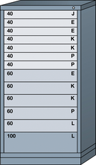 Eye Level-Standard Cabinet - 13 Drawers - 30 x 28-1/4 x 59-1/4" - Single Drawer Access - All Tool & Supply