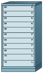 59.25 x 28.25 x 30'' (11 Drawers) - Pre-Engineered Modular Drawer Cabinet Eye-Level (192 Compartments) - All Tool & Supply