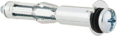 Powers Fasteners - 1/4" Screw, 7/16" Diam, 2-3/4" Long, 5/8 to 1-1/8" Thick, Sleeve Drywall & Hollow Wall Anchor - 7/16" Drill, Zinc Plated, Steel, Grade 5, Use in Concrete, & Masonry, Drywall, Plywood & Wallboard - All Tool & Supply