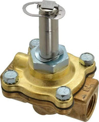 Parker - 1/2" Port, Two Way, Piloted Diaphragm, Brass Solenoid Valve - Normally Closed, 150 Max PSI, NBR Seal - All Tool & Supply