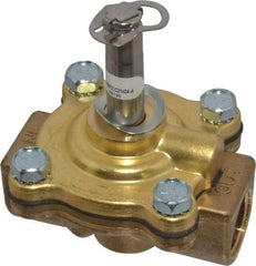 Parker - 1/2" Port, Two Way, Piloted Diaphragm, Brass Solenoid Valve - Normally Closed, 200 Max PSI, NBR Seal - All Tool & Supply