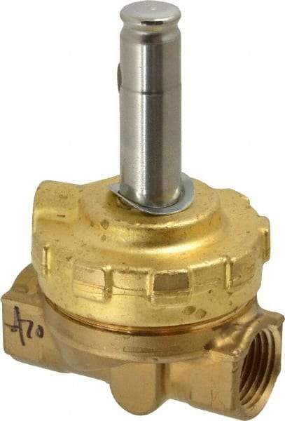 Parker - 1/2" Port, Two Way, Piloted Diaphragm, Brass Solenoid Valve - Normally Closed, 300 Max PSI, NBR Seal - All Tool & Supply