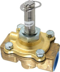 Parker - 3/4" Port, Two Way, Piloted Diaphragm, Brass Solenoid Valve - Normally Closed, 150 Max PSI, NBR Seal - All Tool & Supply